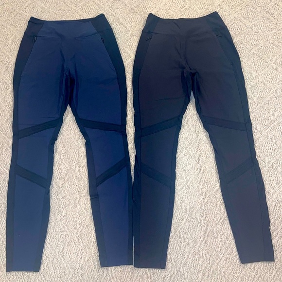 Athleta Legging Bundle (2) Black & Navy Blue Size 2 - Picture 1 of 3